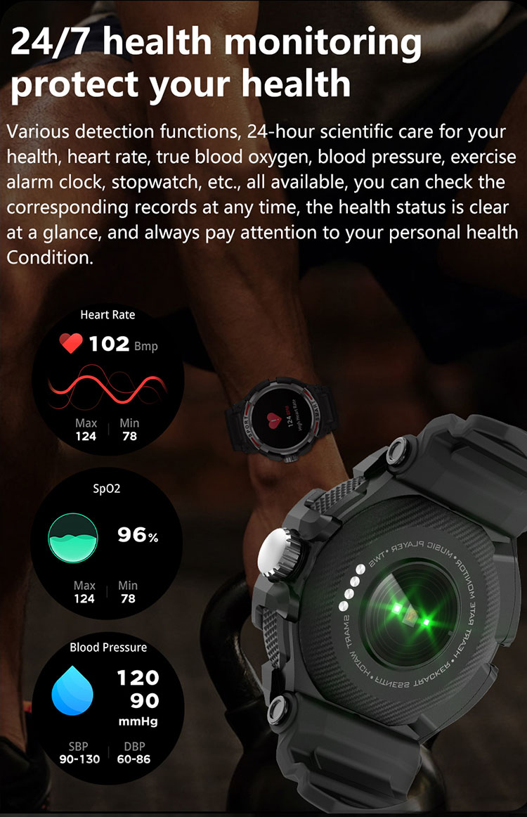 GT100 smart watch, GT100 smartwatch, 2 in 1 TWS smartwatch, GT100 smartwatch with earphones, GT100 smart watch with earbuds, health watch, fitness tracker, smart watch with earphone